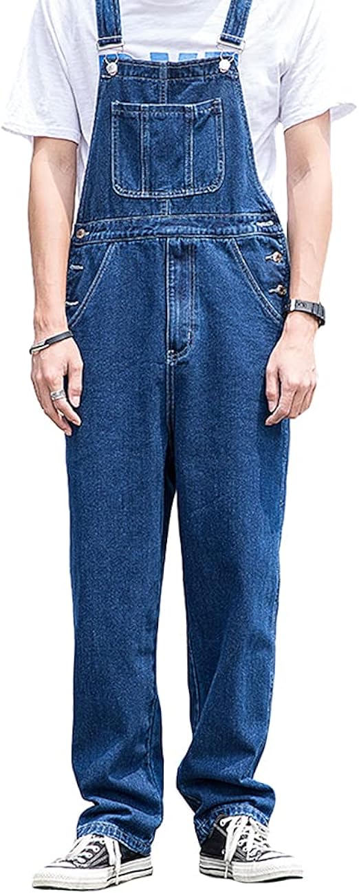 HAORUN Herren Denim Overalls Jeans Regular Fit Blau Jumpsuit Freizeithose Arbeitshose Amazon