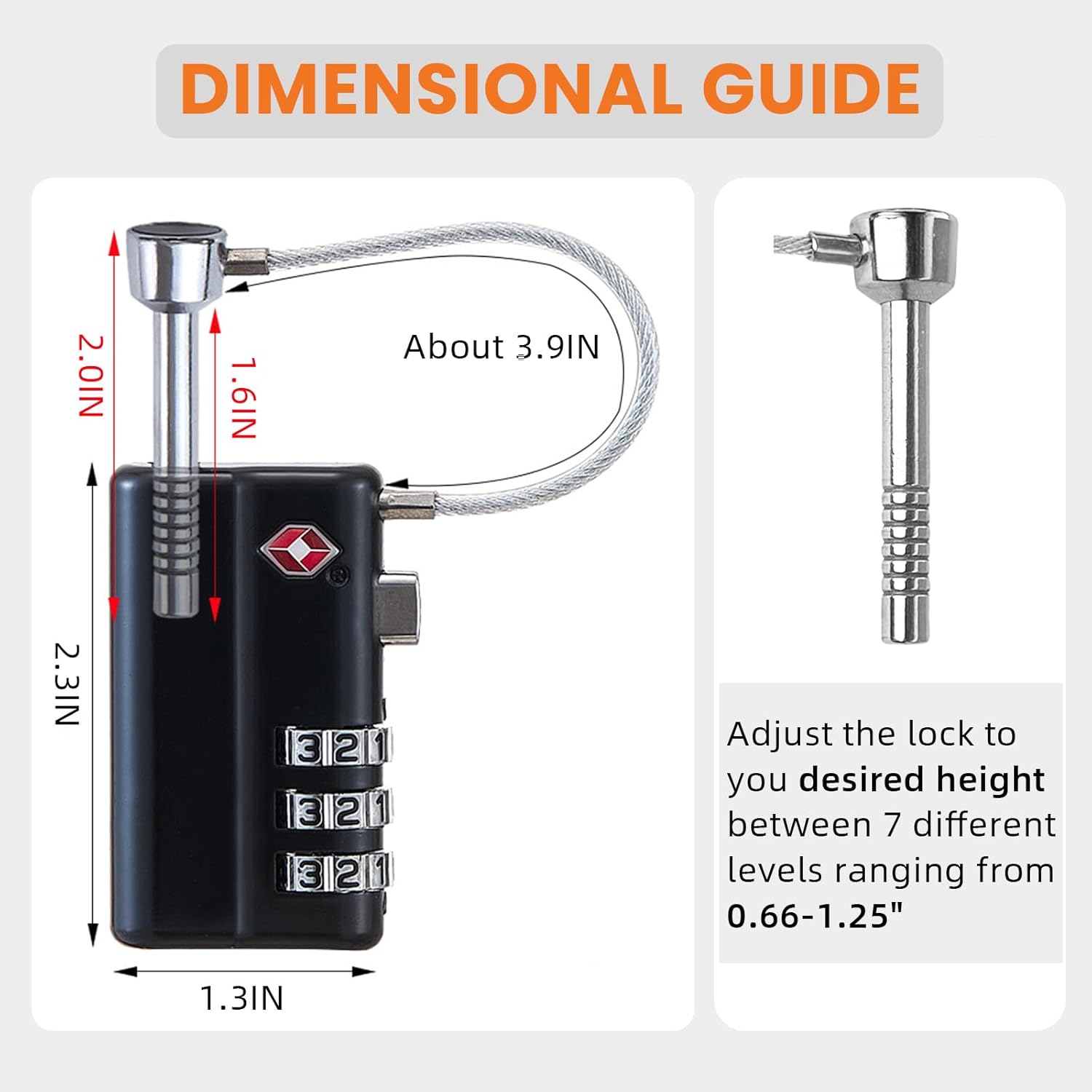 TSA Approved Gun Case Lock, Locks for Gun Cases, Pelican Gun case Lock, Child Safe & Cut Resistant Firearm Lock for Gun Case(2Pack - Image 2