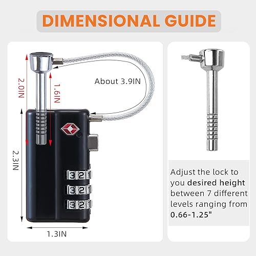 Miniatura 2 de Cerradura profesional para pistola aprobada por la TSA, con bloqueo de pistola de acero aleado duradero y resistente a cortes, cerradura segura para