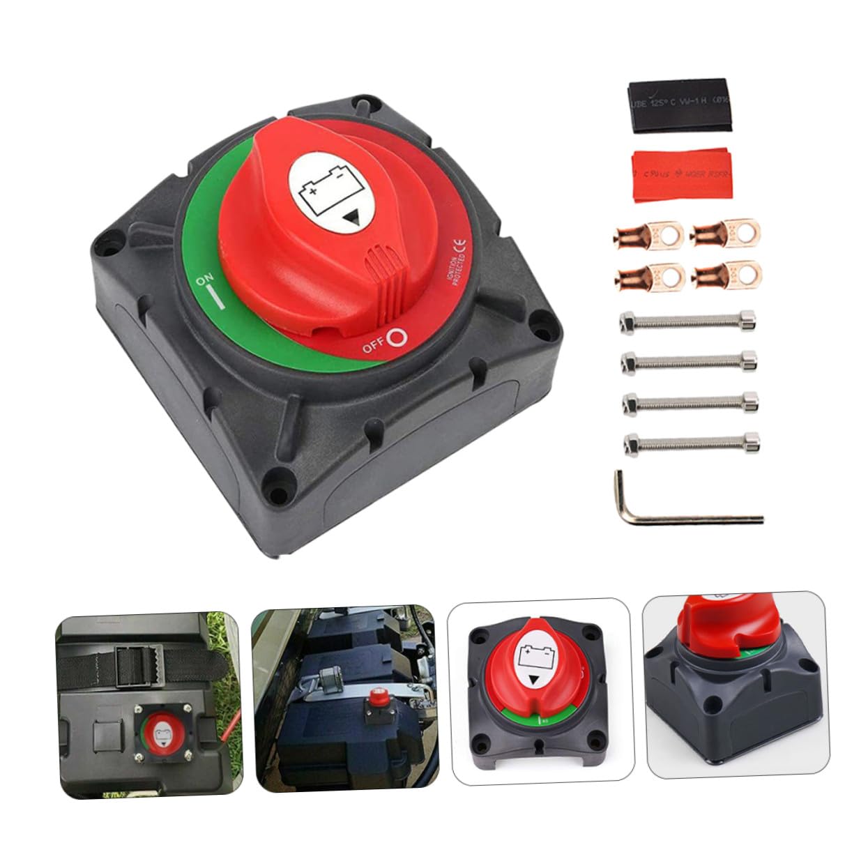 Interrupteur de Coupure de Batterie Protection 600a en Plastique et Laiton Isolateur Robuste pour Bateau et Caravanes