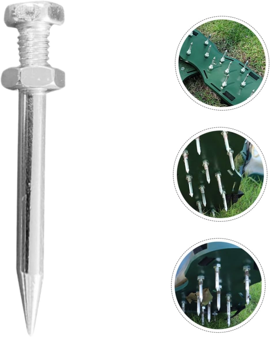 ERINGOGO 40pcs Heavy Duty Lawn Aerator Shoes Metal Spikes Garden Aerating Sandals for Grass Sturdy Aerator Shoe Accessories for Lawn Care and Soil Aeration