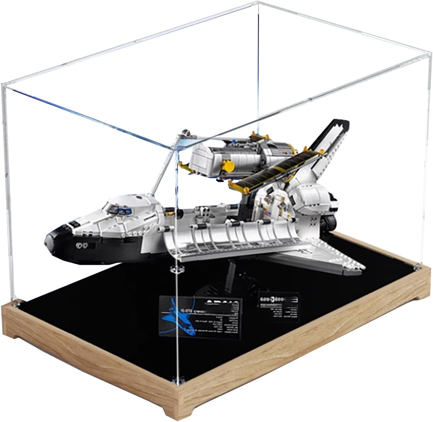 Acrylic Display Case for Lego 10283 Space Shuttle Discovery Building Set– Dustproof Display Box & Showcase, Display Box Compatible with Lego 10283 -Only Display case (Original Wood Base)