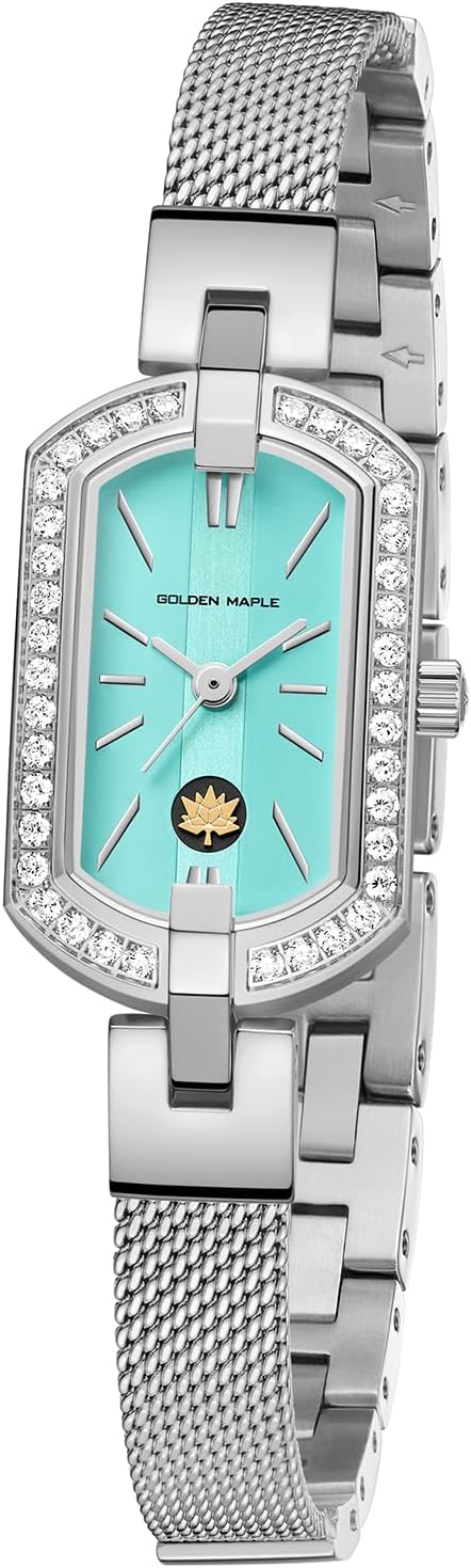 Golden Maple Watches for Women, Small Oval Stainless Steel