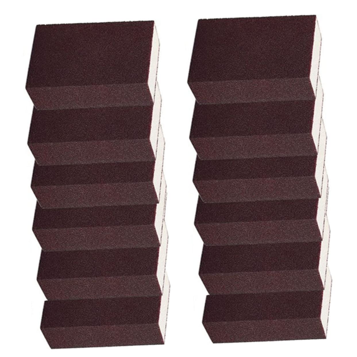 12 Esponjas De Lijado De Arena De Esmeril, Bloque De Limpieza para Ollas y Utensilios, Esponja Nano Abrasiva Marrón Rojizo 10x7x2.5 Cm para Limpieza De Cocina y Eliminación De Óxido