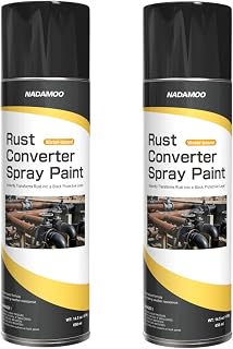 NADAMOO Rust Coverter Spray Paint, Black, 2 Cans