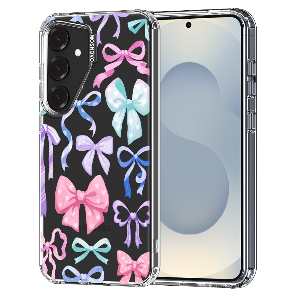 MOSNOVO Case for Samsung Galaxy S25 / Galaxy S24, [Buffertech 6.6ft Military-Grade Drop Protection] [Anti Peel Off Tech] Clear TPU Bumper Phone Case