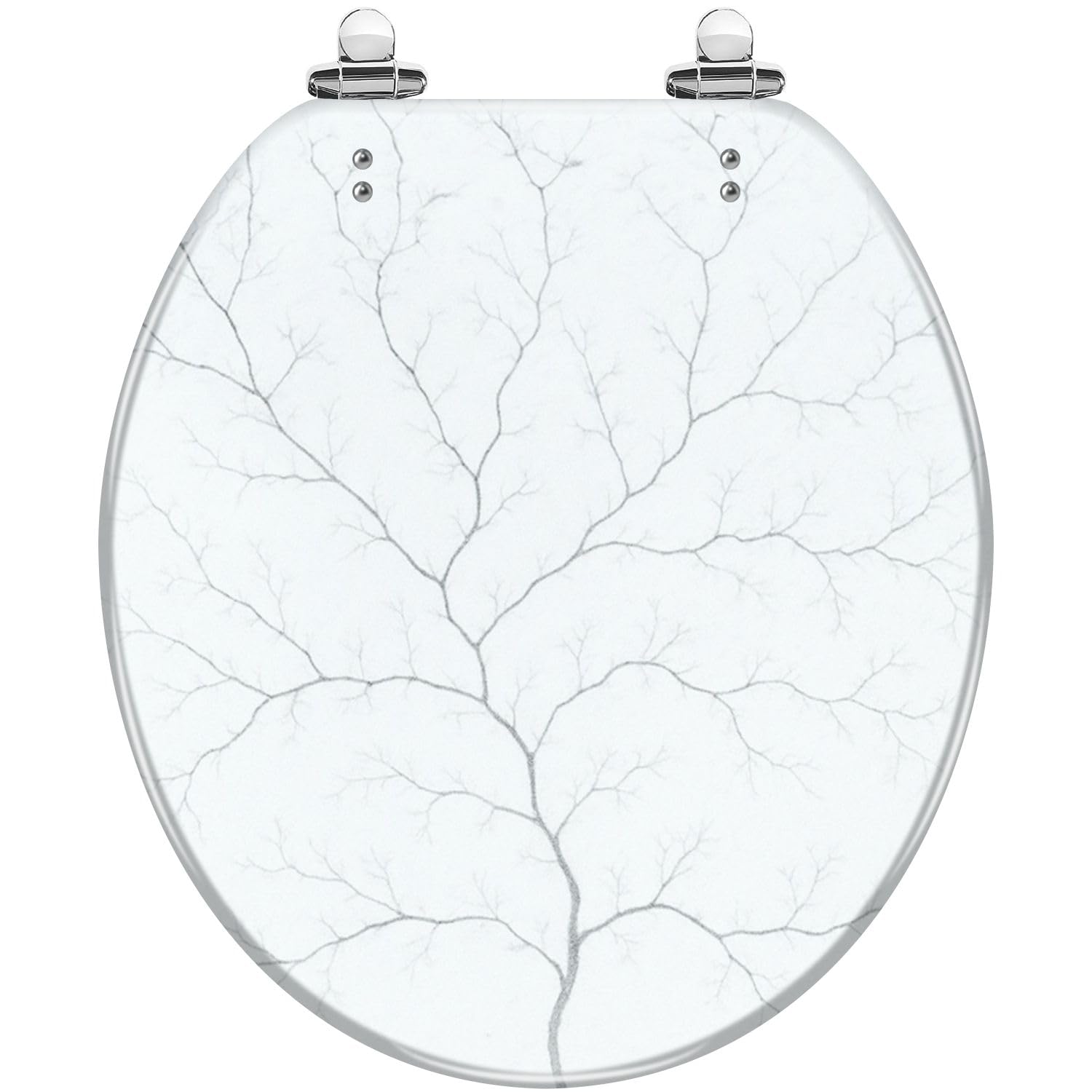 Tazyyzuu Multi1 Marble Texture Elongated Toilet Seat With Slow Close Lid Quick-Release Hinges Easy To Clean Resin Black White Gray(,16.5X14.5)