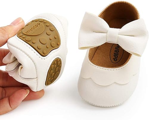 Miniatura 3 de LAFEGEN Zapatos planos Mary Jane para bebés y niñas con Bownot, suela suave, suela suave, piel sintética, recién nacidos, para primeros pasos