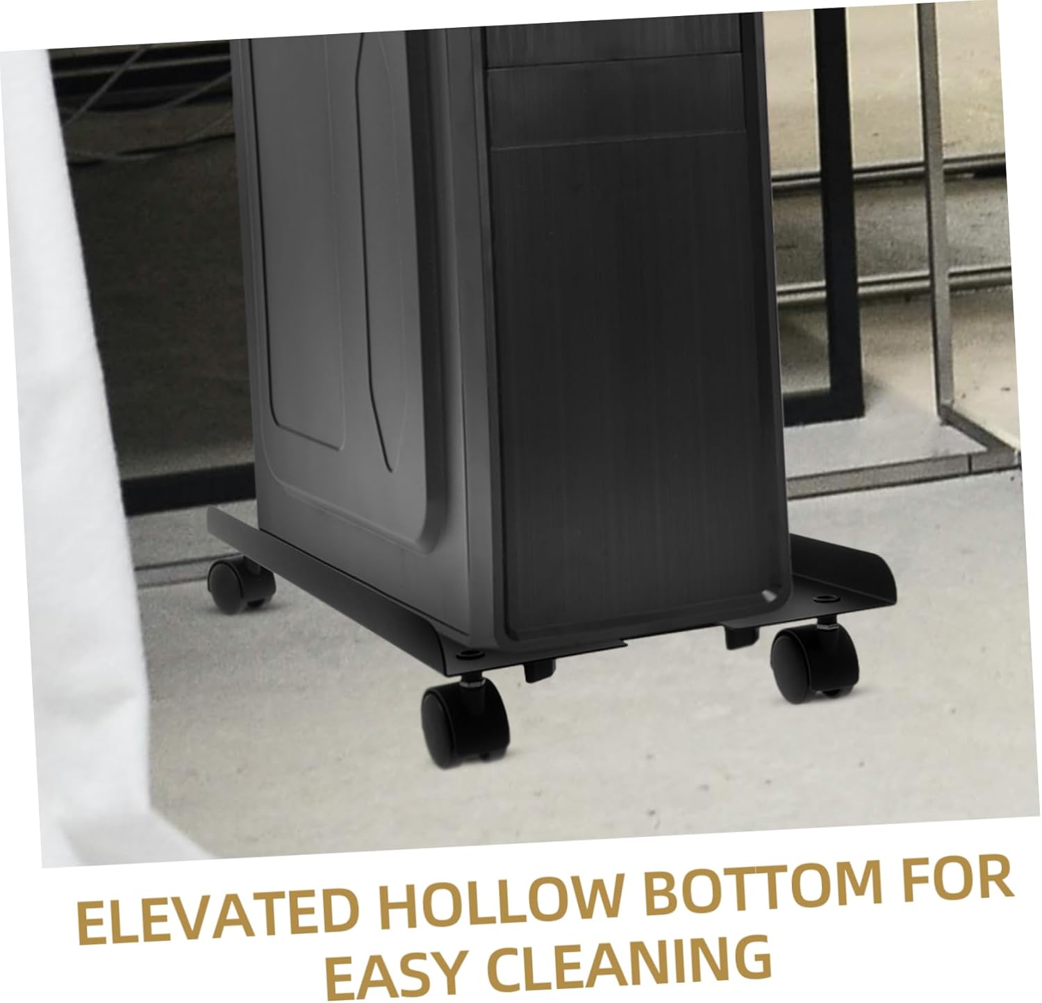 Movable CPU Stand with Wheels Computer Tower Holder Under Desk Height Stand for Easy Cleaning and Ventilation Durable Cold Rolled Steel Design