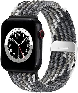 WFEAGL Pulseira trançada Loop em nylon elástico compatível com Apple Watch 38mm 40mm 41mm 42mm 44mm 45mm e Ultra 49mm, pulseira de elástico para Apple Watch Séries SE/8/7/6/5/4/3 (Relógio não incluso)