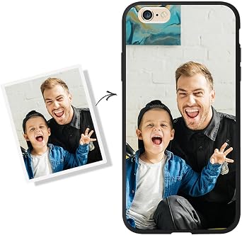 Personalized Phone Case for iPhone 6 Plus, Multi-Photo Anti-Scratch Soft Shock-Proof Protective Case Customized Photo Cover Make Your Own Shell for iPhone 6 Plus, Frosted Black
