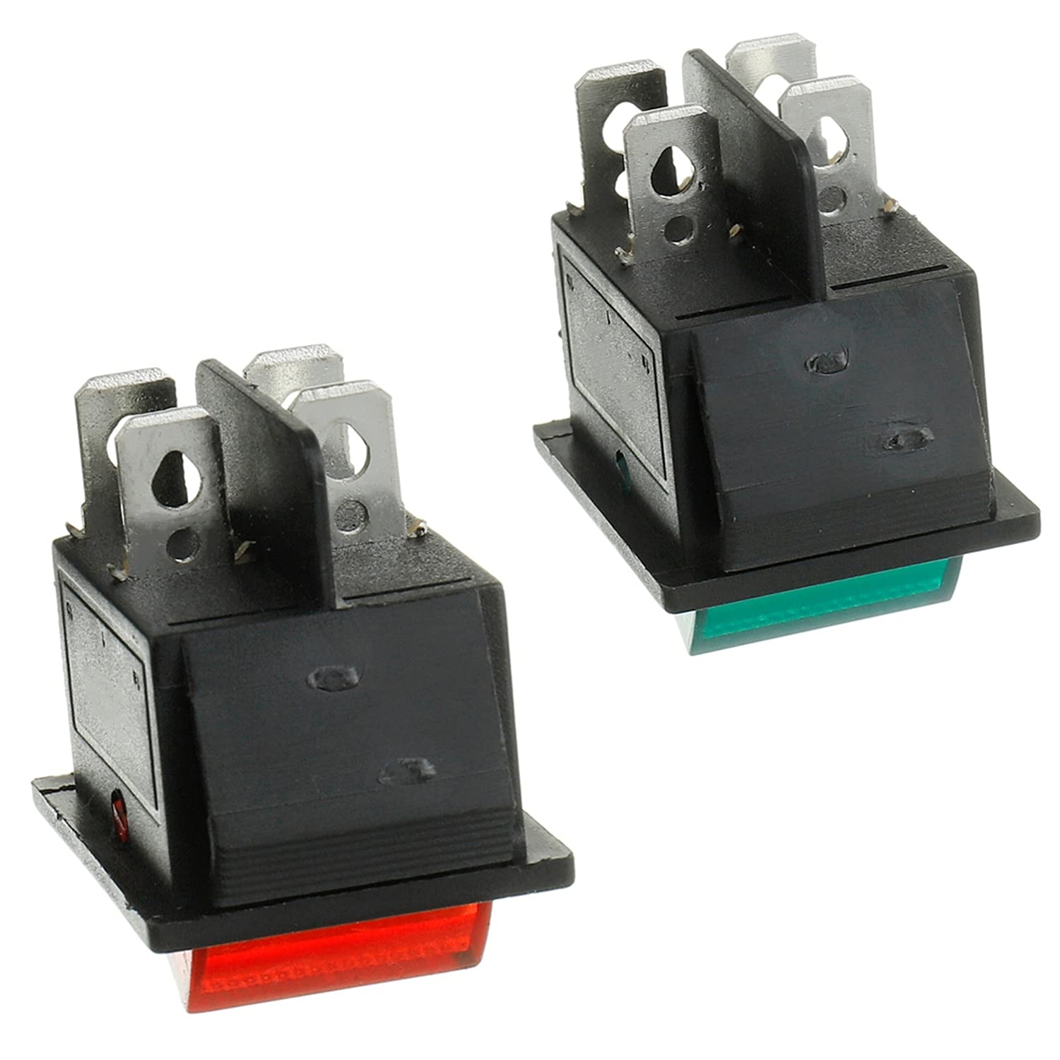 2 Interruttori A Bilanciere QTEATAK Con LED Verde E Rosso: 20A/125V, 15A/250V, DPST 4 Pin