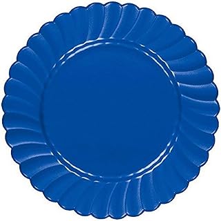 Amscan Festive Premium Plastic Scallop Plate Party Supplies, 7 1/2