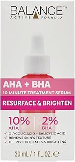 Resurface & Brighten AHA 10% + BHA 2% Retexturising Serum With Glycolic Acid & Salicylic Acid. Renews Skin's Texture. Deeply Exfoliates & Brightens, Clear, 30 ml (Pack of 1)