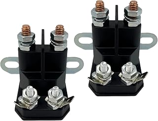 GLFLOW Kit de válvula solenoide de arranque para tractor cortacésped, válvula magnética de metal, fácil instalación, funcionalidad eficiente, color negro, compatible con AM138068 725-04439 (2)