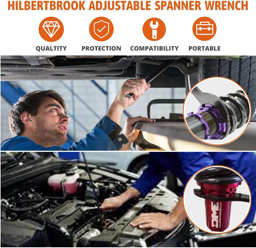 4Pcs Coilover Wrench Shock Spanner Wrench Set Universal Shock Tool Adjustment Tool For Most Coil Over