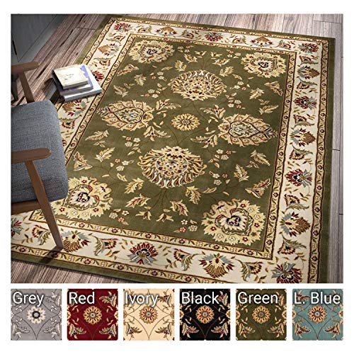Well Woven Sultan Sarouk Green Persian Floral Runner #TOP29