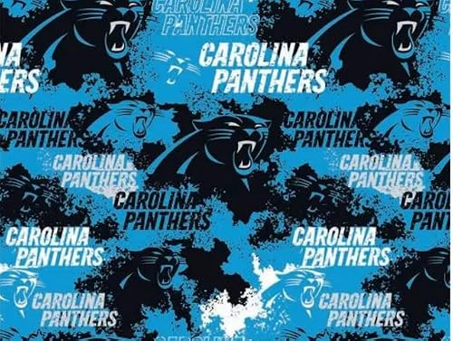 Carolina Panthers Cotton Fabric - NFL Team Logo Cotton Fabric by The Yard, Fat Quarter, Half Yard, 1 Yard, 2 Yard Cuts