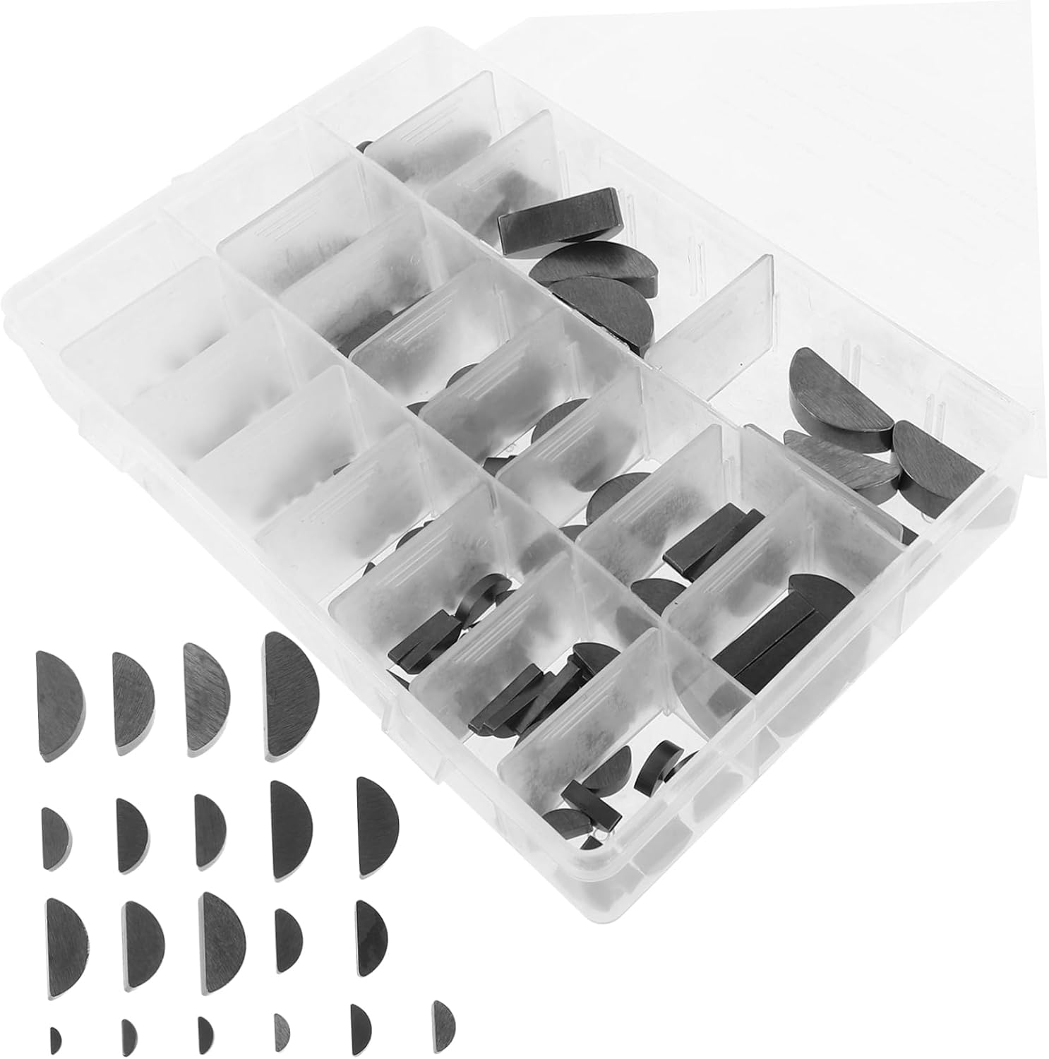 STOBAZA Crescent Key Set 135pc Metric Woodruff Key Assortment Carbon Steel M2-m10 for Automotive Repair