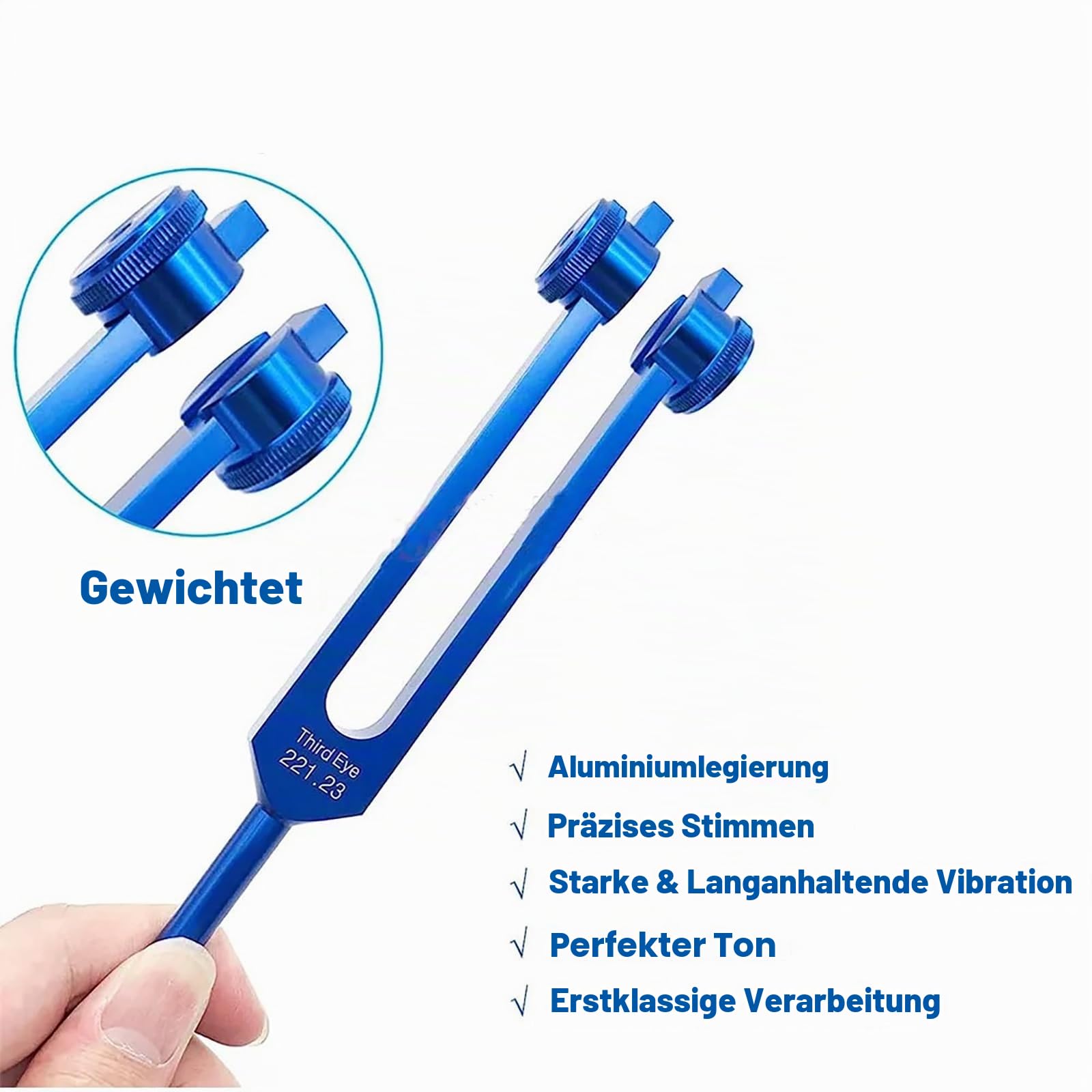 NEWFUN Stimmgabel Set, Stimmgabel Therapie, 8-Teiliges Stimmgabel-Set, Chakra-Stimmgabel-Set, Für Therapeutische Klangtherapie, Ausgleichende Schwingungen, 2 x Silikonhämmer, 1 x Beutel
