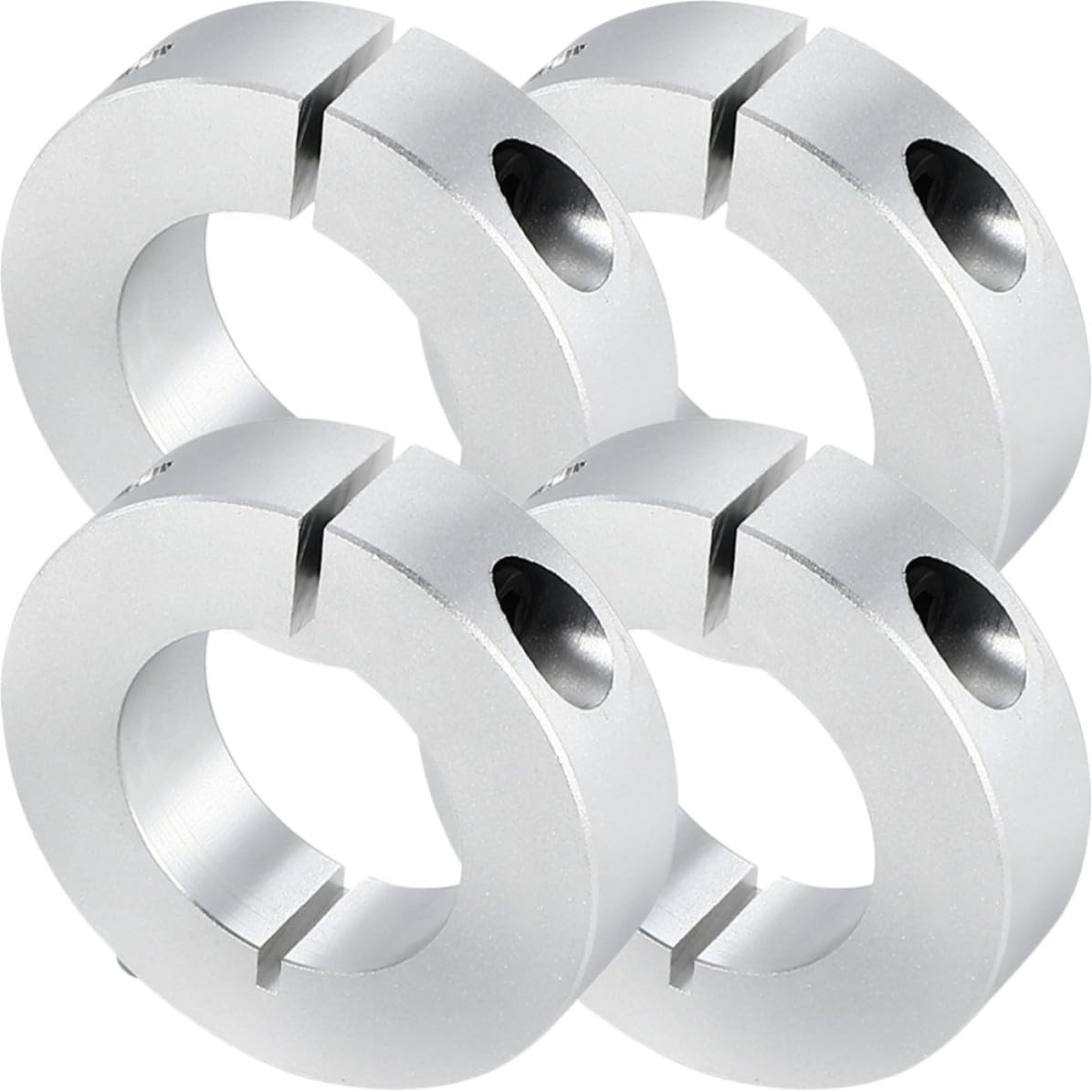 Toddmomy Clamp-on Shaft Collars for Fixing and Positioning Rotary Axles Aluminum Alloy 4pcs with Inner Diameter 12mm Silver Shaft Clamping Rings for Industrial Use