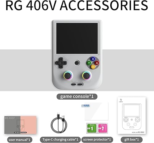 Miniatura 7 de RG406V Consola de juegos portátil RG 406V 4 pulgadas IPS pantalla multitáctil consola de juegos retro sin tarjeta Android 13 emulador retro RG406V