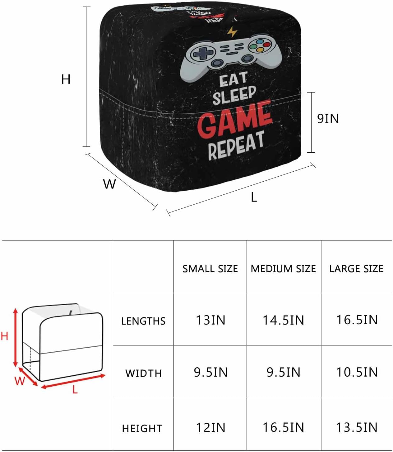 Cartoon Games Stand Mixer Cover with Storage Pocket, Waterproof Kitchen Mixer Covers, Black Modern Funny Abstract Art Kitchen Appliance Dust Cover Compatible with 6-9 Quart Mixers
