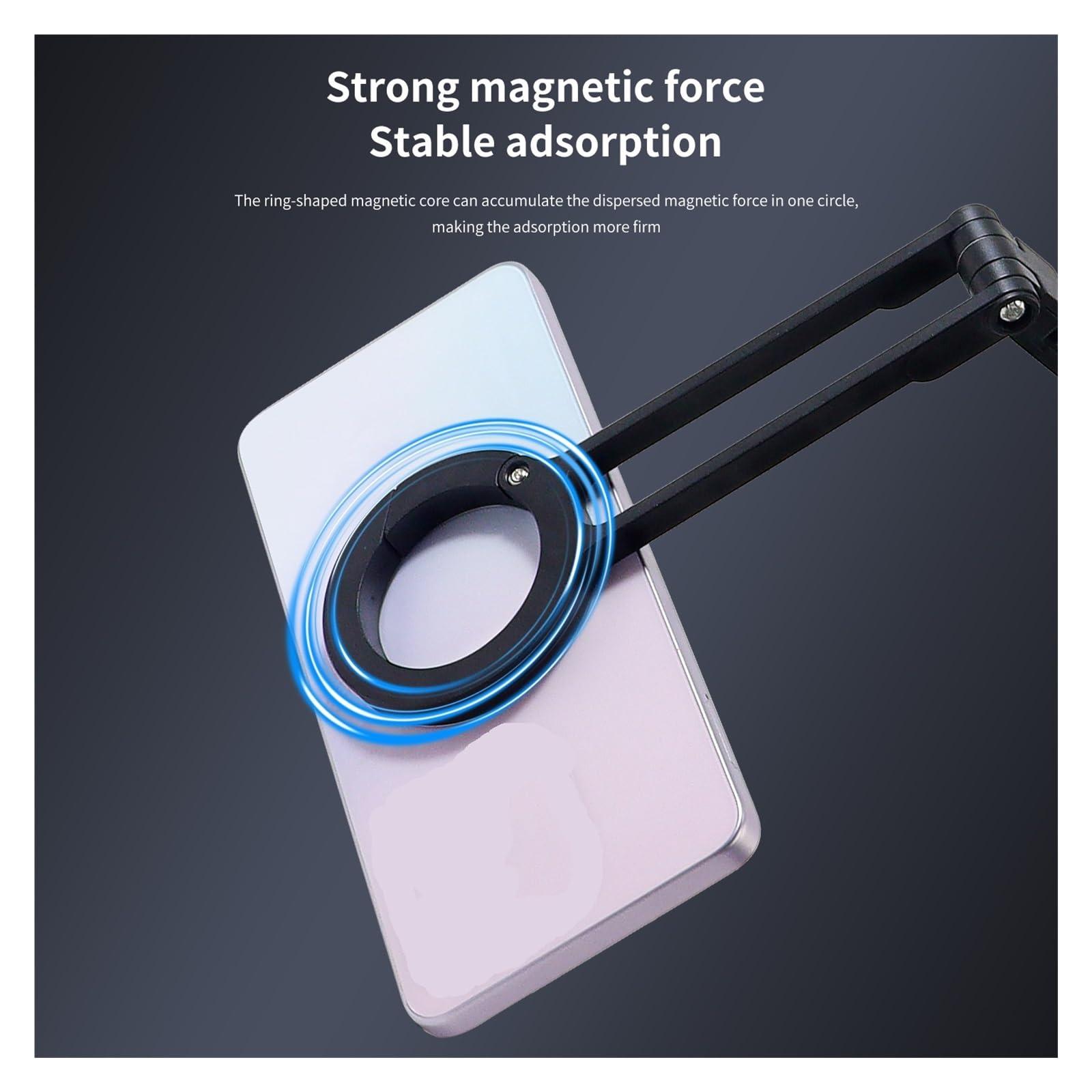 Supporto Magnetico For Telefono, Compatibile Con Smartphone Universali | Staffa multifunzione portatile con design sospeso a moschettone for escursioni e attività all'aperto(Silver)