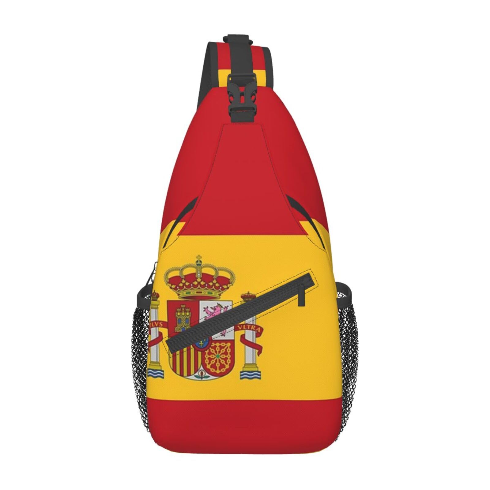 skdjowu Spain Flag Sling Bag Crossbody Backpack Spanish Travel Hiking Daypack Shoulder Chest Bag for Women Men — image 1