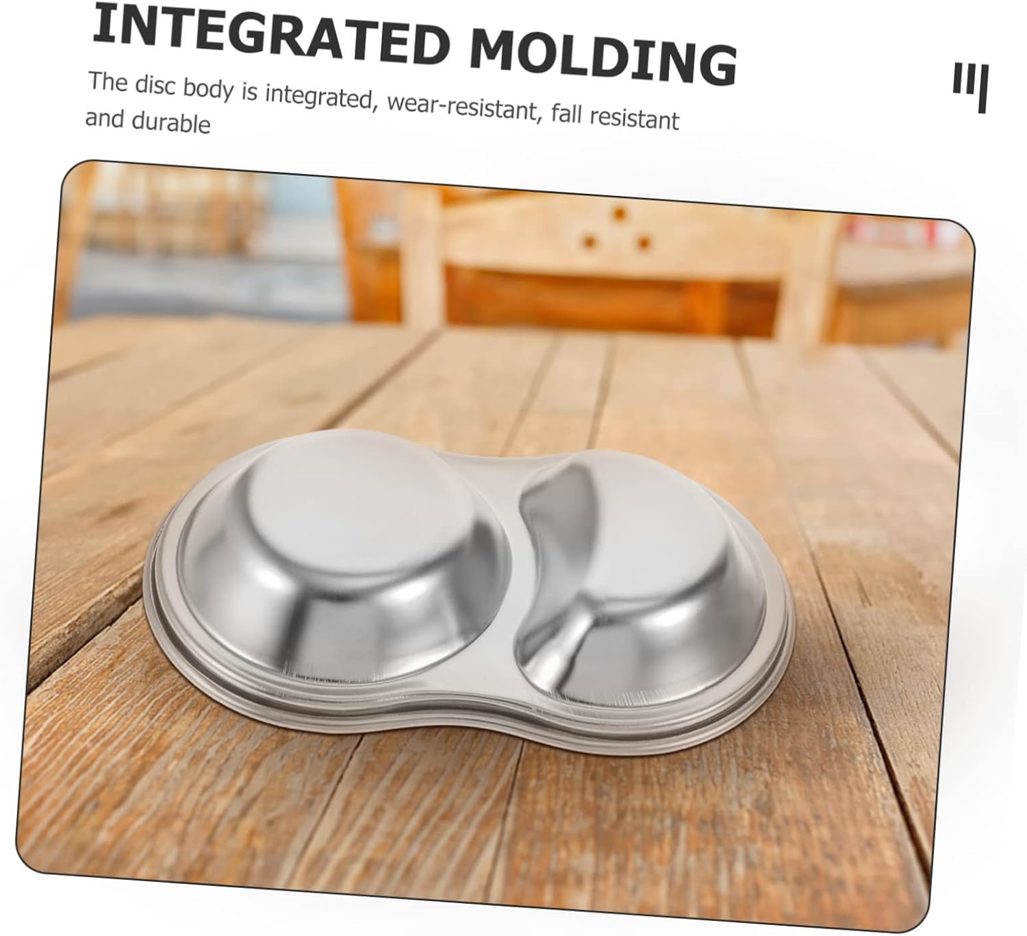 Mikinona 4pcs Stainless Steel Two-grid Sauce Plate for Bbq Picnic Xmas