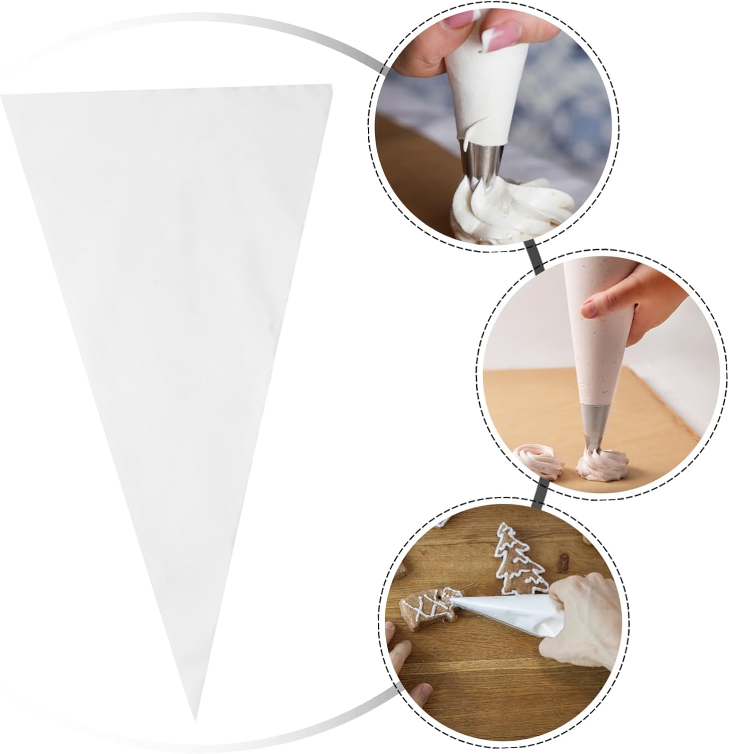 Disposable Pastry Bags 12 Inch White Opp 100pcs for Baking