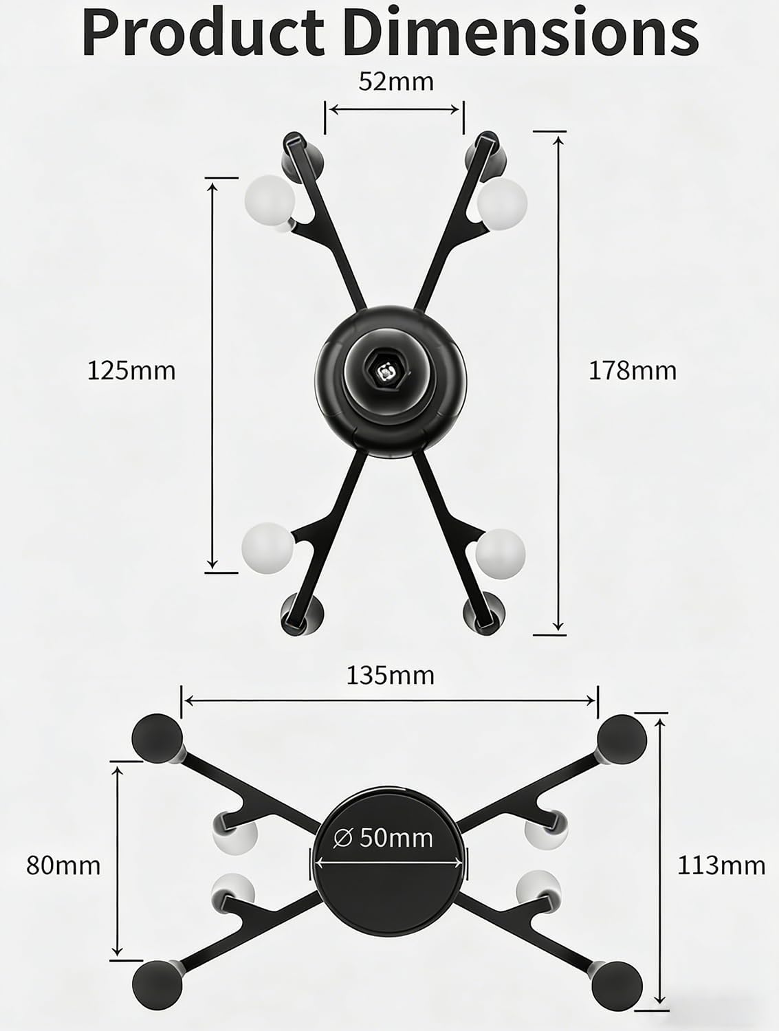 Strg Tablet Mount with U-Bolt Base for 6" Tablets for Rails 0.5'' to 1.25'' in Diameter, Motorcycle Tablet Mount for Bike Motorcycle ATV/UTV and More Rails