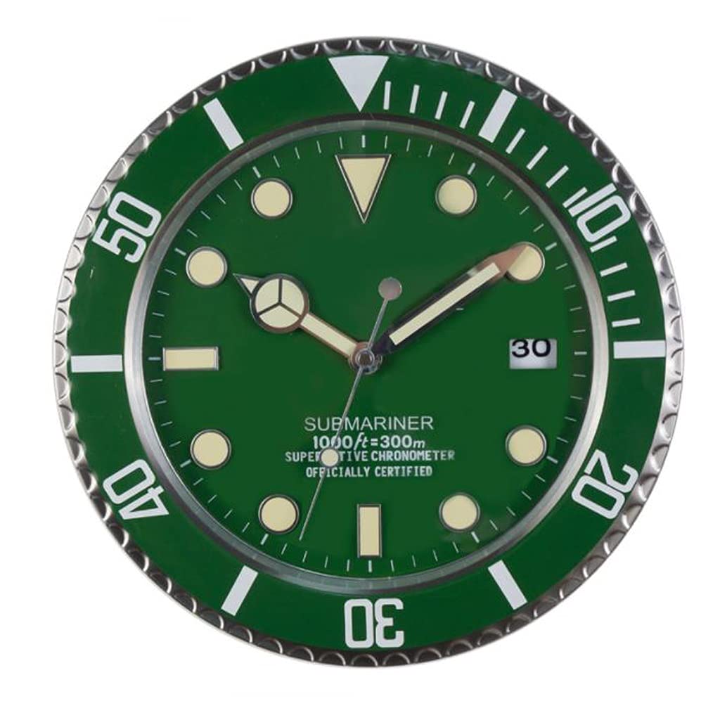 Horloge murale salon design avec horloge maison muette électronique verte