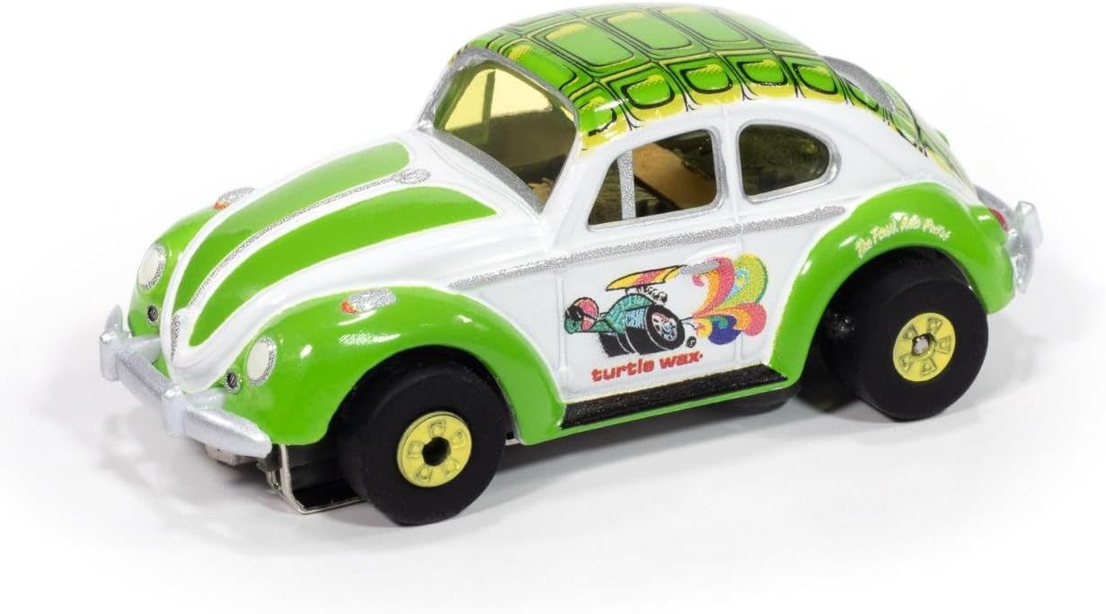 SC418-1W Auto World Thunderjet 1966 Volkswagen Beetle Turtle Wax HO Slot Car