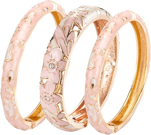 wynameleri UJOY Enamel Bangle Bracelet Set of 3 in Gift Box for Wife Girlfriend