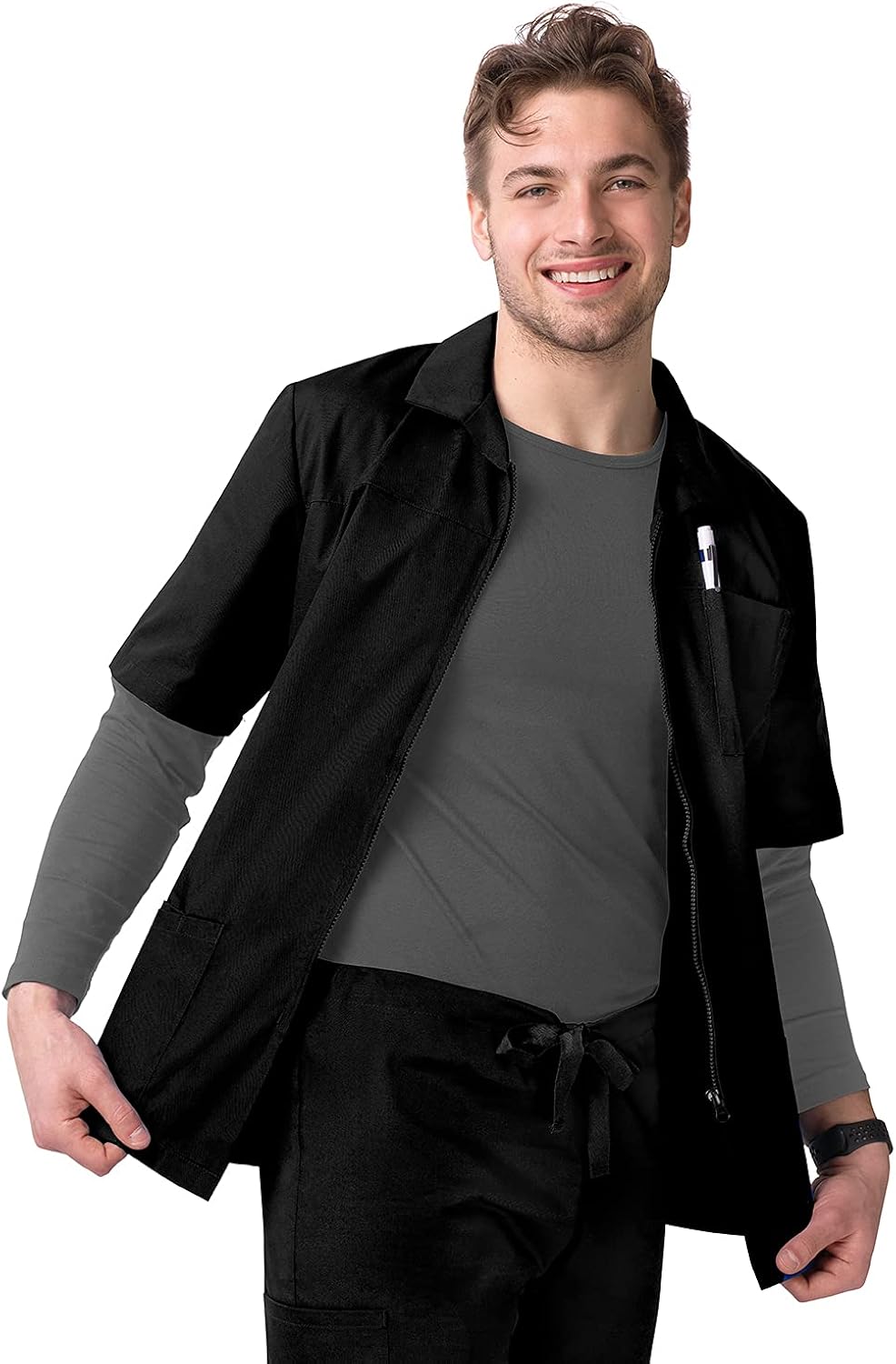 Sivvan Men's Jacket - Short Sleeves Front-Zippered: Clothing, Shoes & Jewelry