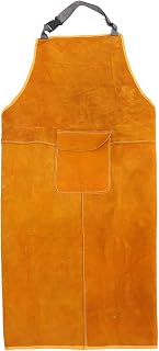 Leather Welding Clothing Apron Cowhide Fireproof with Pocket