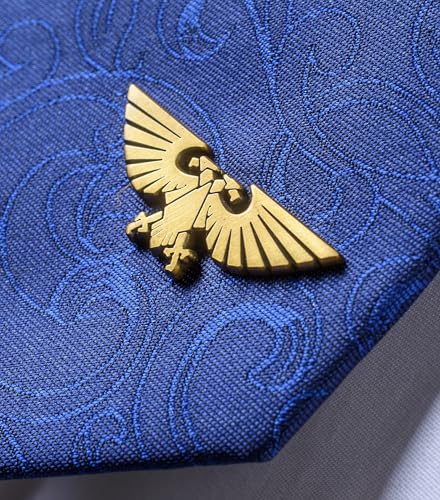 Warhammer 40000 Krawatte mit Anstecknadel - Imperium-Design Aquila-Motiv - 40K Fanartikel Set - Geschenke für Herren Erwachsene Männer Fans