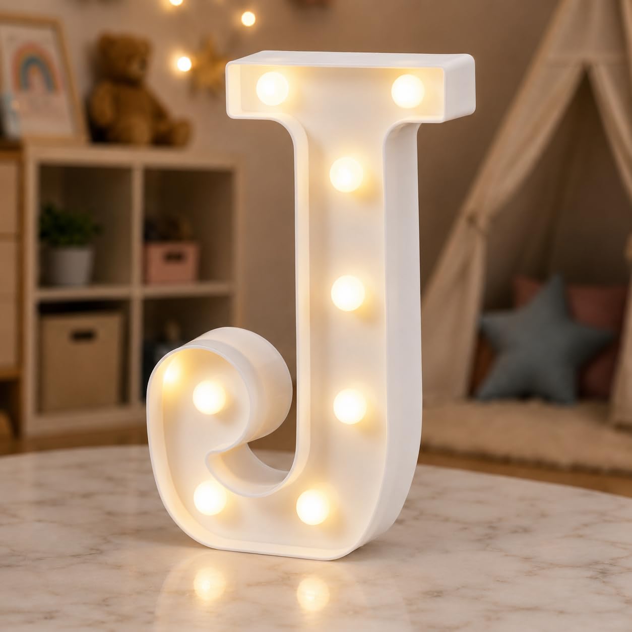 HXWEIYE Light Up Letters J, 8.58 Inch Battery Opearted, 8 LEDs
