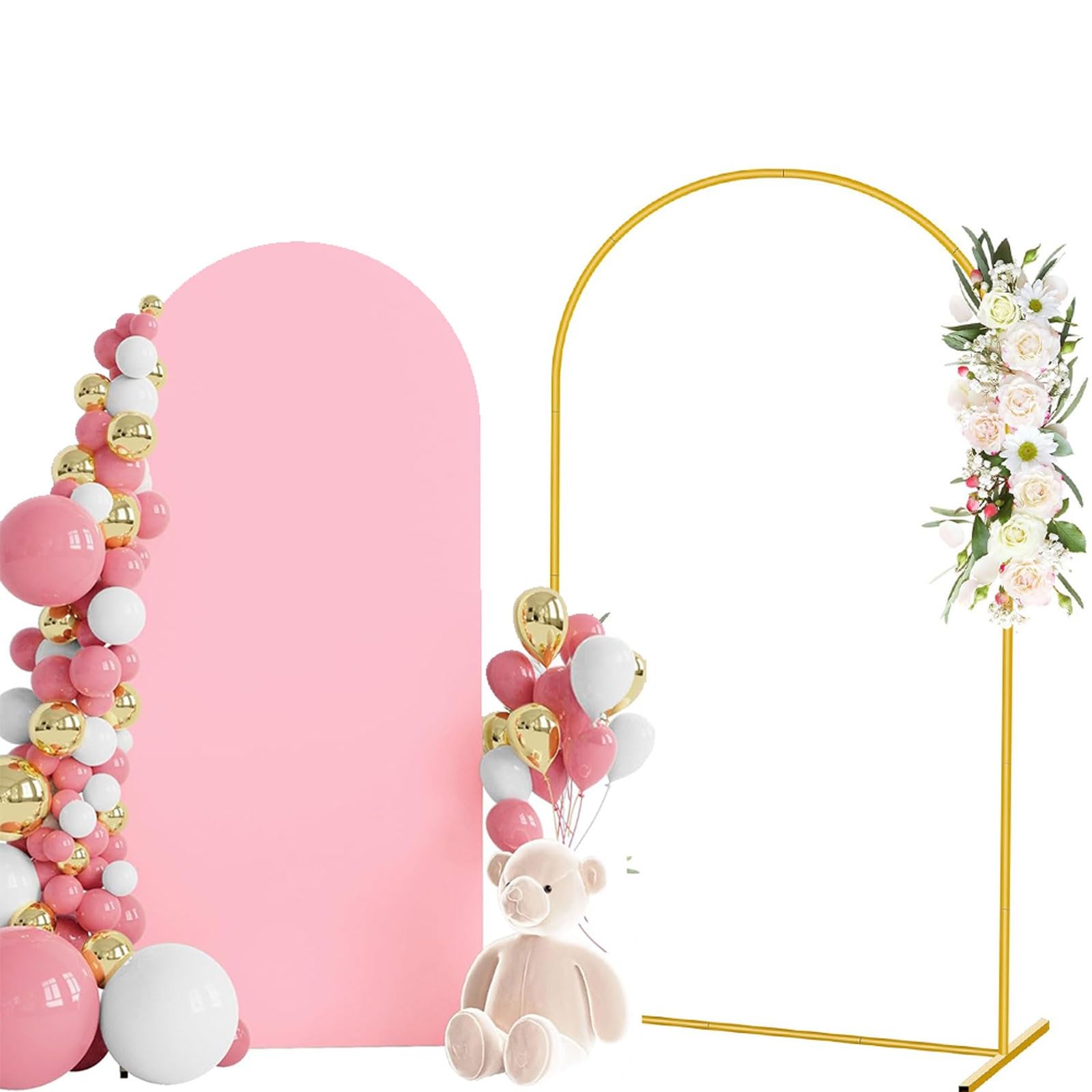 Regulowany metalowy stojak łukowy na ślub, baby shower, dekoracje urodzinowe - wytrzymały, przenośny, łatwy w montażu