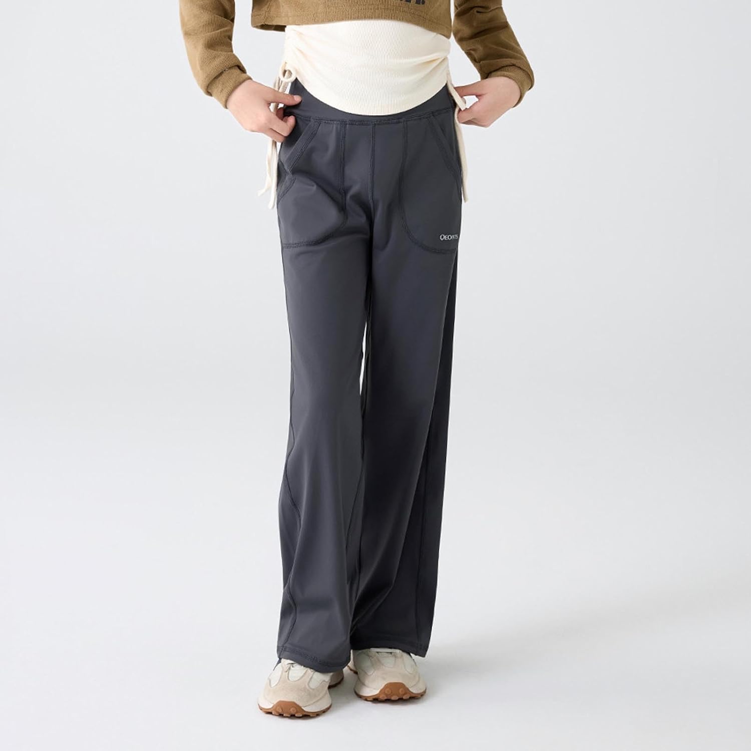 Baggy Sweatpants for Girls Boys 5-15 Years High Waist Wide Leg Yoga Sweatpants Elastic Waist Jogging Pants with Pocket
