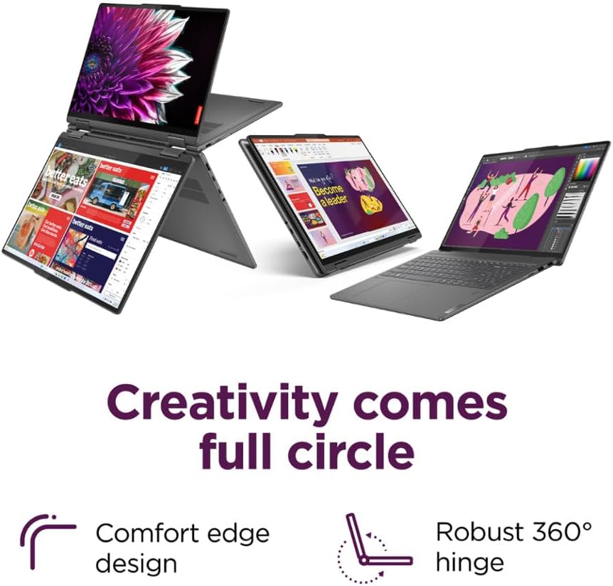 Lenovo Yoga 7i 2-in-1 Laptop, 16" 2K Touchscreen, Core Ultra 5 125U (Beats i7-1355U), 16GB LPDDR5X, 1TB SSD, 300 nits, Backlit, TB4, HDMI 2.1, FP, WiFi 6E, Webcam, PDG Portable Stand, Win 11 Pro