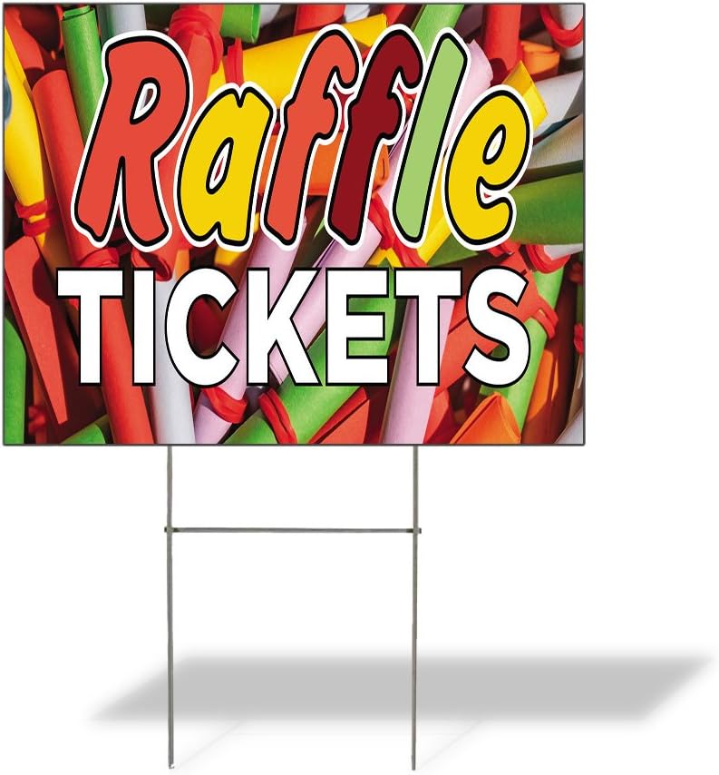 Amazon.com: Weatherproof Yard Sign Raffle Tickets Outdoor Advertising ...