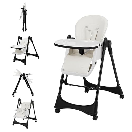 Vista 13 de Silla alta convertible 6 en 1 con balancín Silla alta de bebé para recién nacidos a niños pequeños (0-3 años) Ajustable, plegable y fácil