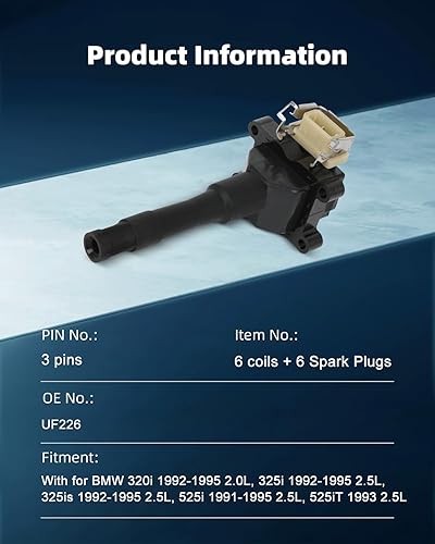 Vista 2076 de ECCPP Bobinas de encendido portátiles de repuesto para automóvil compatibles con Infiniti I30/para Nissan Maxima 3.0L V6 2000-2001 Reemplazo