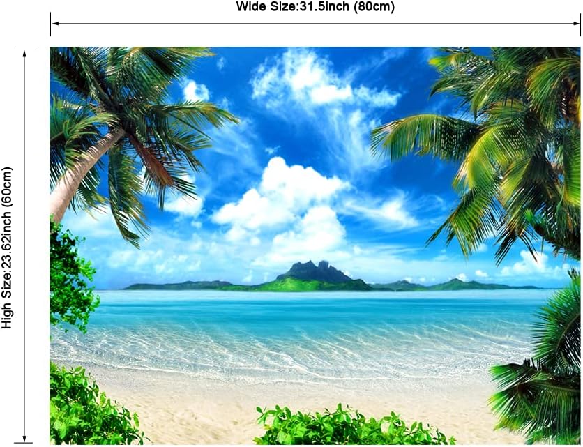 Pyradecor Large Blue Sea Beach Canvas Prints Wall Art Seascape Pictures Paintings for Living Room Bedroom Home Decorations Modern Landscape Giclee Artwork