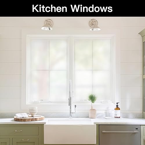 Vista 7 de Ismoon Papel adhesivo esmerilado de 17.7 x 118 pulgadas, película de privacidad para ventana, vidrio esmerilado, papel autoadhesivo extraíble