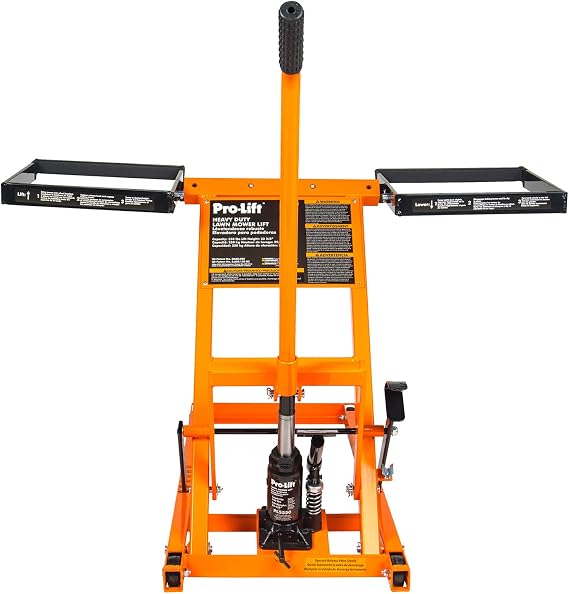 Pro Lift PL5550 Lawn Mower Lift with Hydraulic Jack for Riding Tractors and Zero Turn Lawn Mowers - 550 Lbs Capacity,Orange