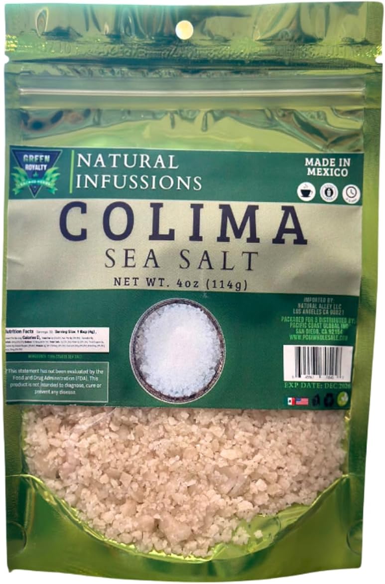 Premium Gourmet Bulk Colima Sea Salt Unrefined 4oz | 100% Natural Sea Salt, Sal De Mar, Non GMO's | Hand Harvested | Imported from COLIMA Mexico.