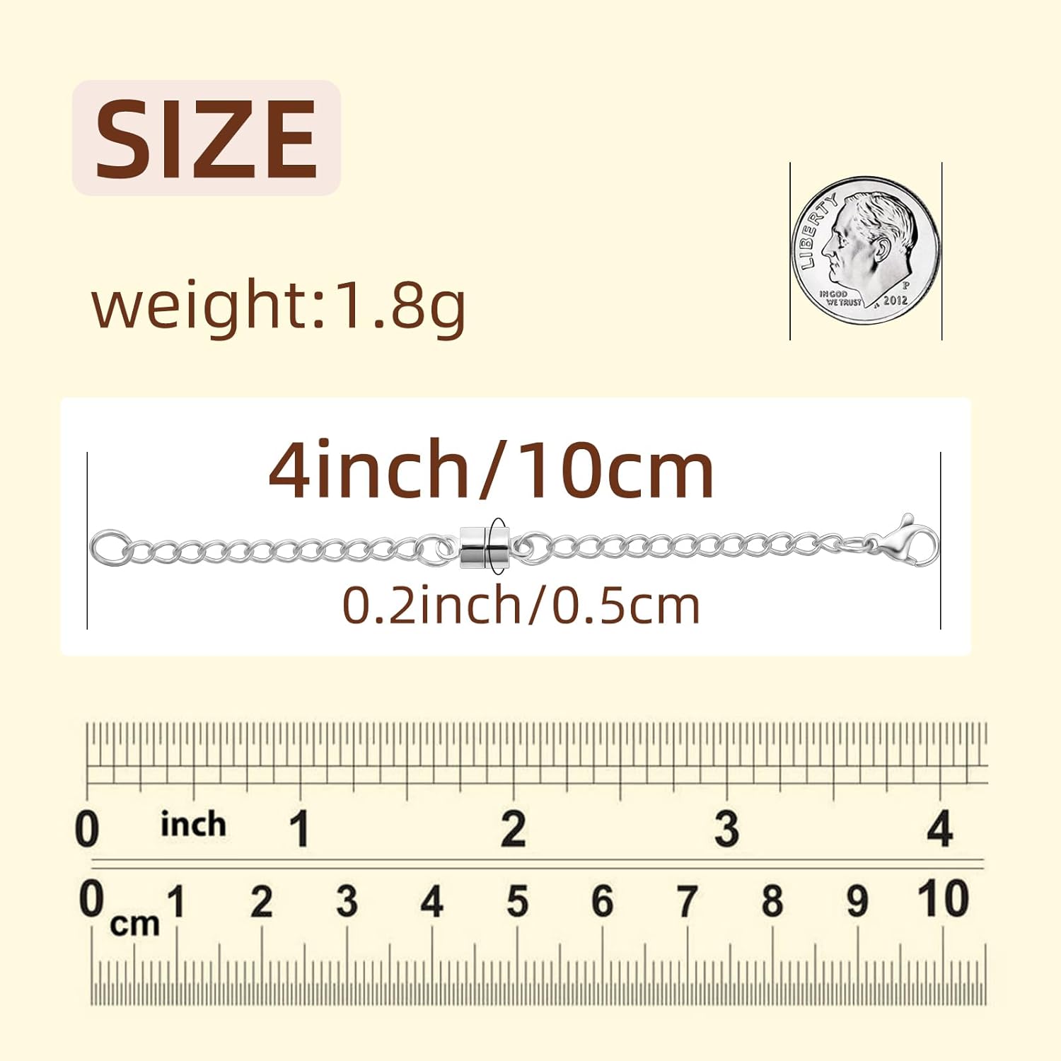 Magnetic Necklace Extender Silver Adjustable Chain Extenders for Necklaces,Magnetic Jewelry Clasps and Closures for Women - Image 2